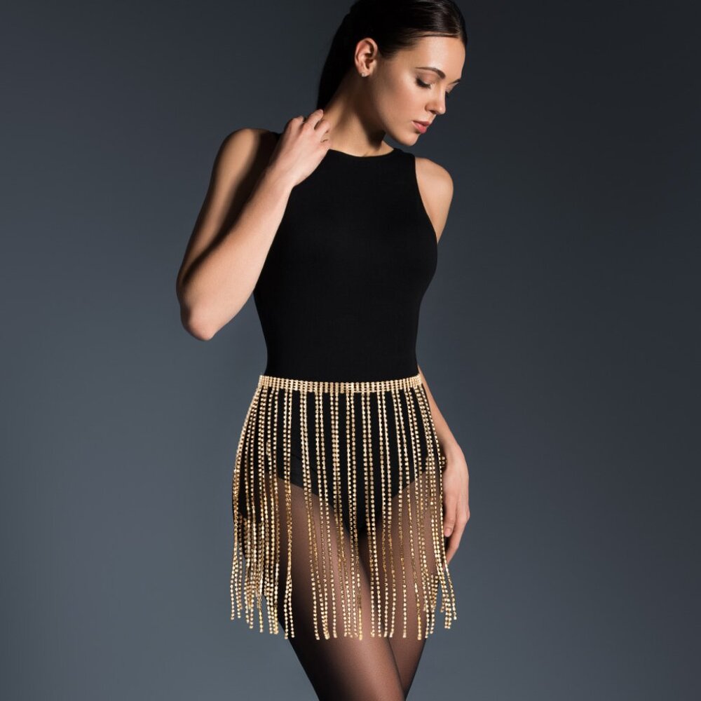 Rhinestone Fringe Waist Chain Belt